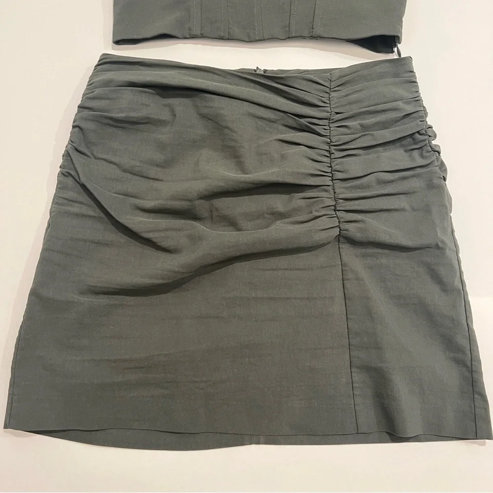 Corset top and skirt set in dark green - Picture 3 of 4